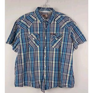 Women’s Phatfarm Plaid Bottom Up Shirt 2x Multicolor Vintage Y2K 2000s Shirt